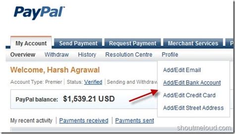paypal added auto withdrawal  bank account  indian users