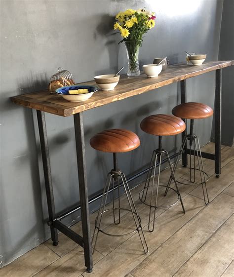 reclaimed wood breakfast bar table