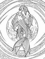 Coloring Mermaid Pages Adult Adults Unicorn Detailed Mystical Printable Mythical Sheets Colouring Book Fenech Fairy Selina Print Cute Elf Clever sketch template
