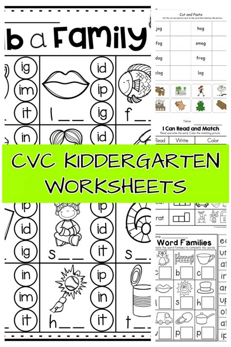 printable cvc worksheets kindergarten worksheets day