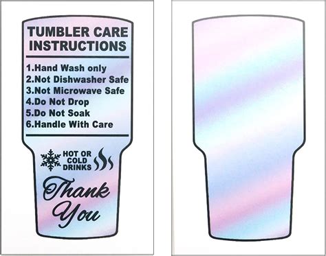 buy  tumbler care cards cup care instructions tumbler care