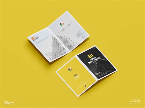bi fold brochure mockup behance