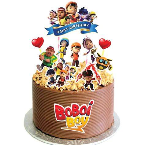 boboiboy high quality paper cake topper kek cake decor cupcake topper