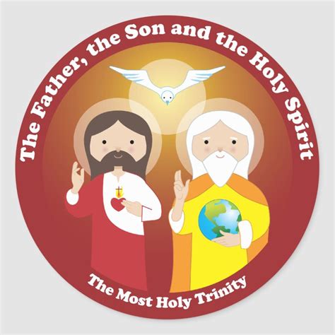 holy trinity classic  sticker zazzlecom   holy trinity catholic catechism