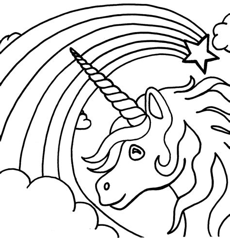 rainbow unicorn drawing  getdrawings