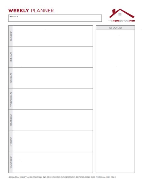 printable homeschool household planner pages thehomeschoolmom