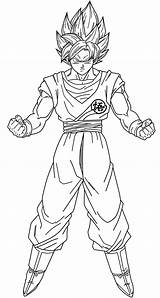Goku Colorir Ssj Preto Saodvd Super Sayajin Dragonball sketch template
