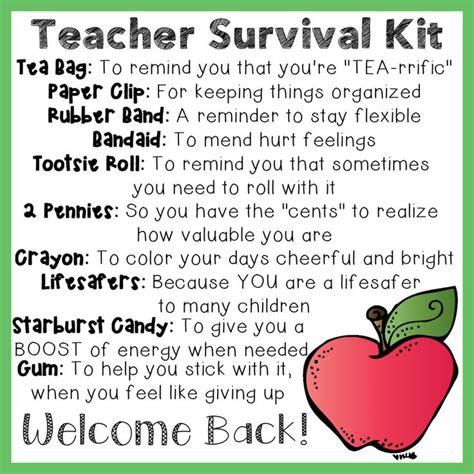 teacher survival kit     printable label