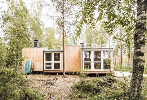 modular compact wooden cabin  finland gessato