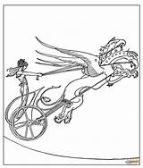 Chariot Coloring Medea Dragon Template Sketch sketch template