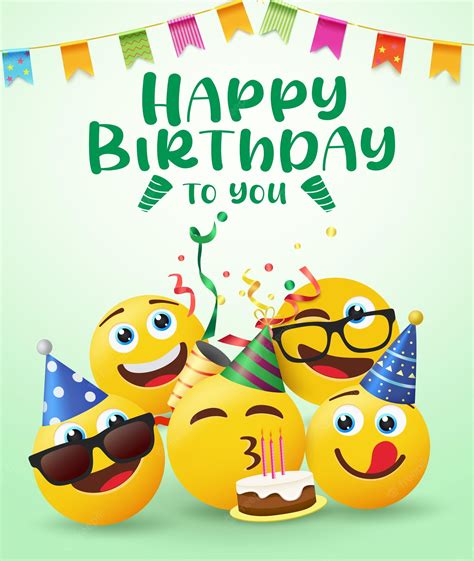 premium vector birthday emoji vector design happy birthday