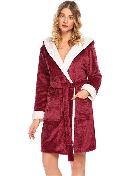 Buy Viandvi Womens Fleece Bath Robe Plush Soft Warm Long