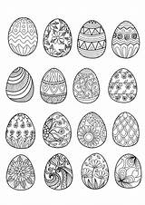 Easter Eggs Coloring Adult Color Print Pages Ornaments Various Styles sketch template
