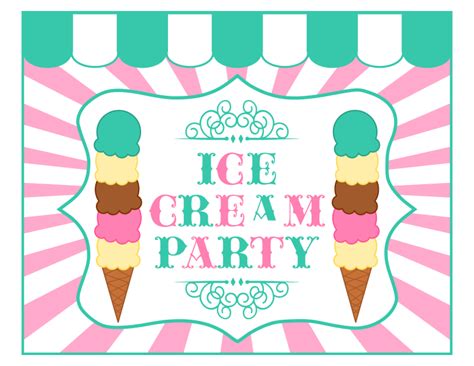 ice cream party printables catch  party