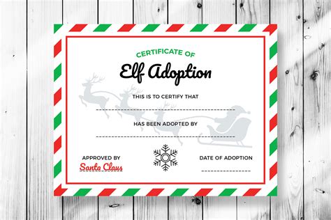 printable elf adoption certificate  printable
