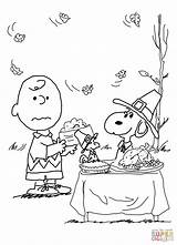 Coloring Thanksgiving Pages Peanuts Charlie Brown Printable Popular sketch template