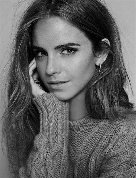 Emma Watson Epic B W Headshot Cableknit Sweater • R Emmawatson Emma