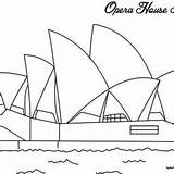 Opera House Coloring Sydney Australia Harbour Bridge Kids Icon Sidney Famous Color Ready sketch template