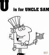 Uncle Coloring Letter Sam Pages Umbrella Printable Supercoloring sketch template