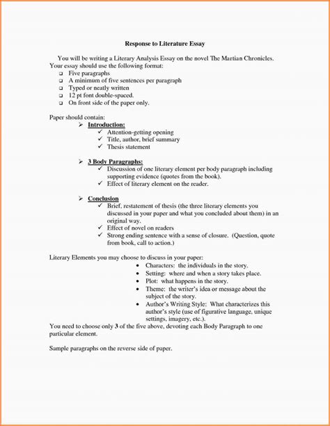 awesome collection  literary analysis essay outline