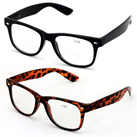 2 pairs of comfortable classic retro reading glasses bifocals