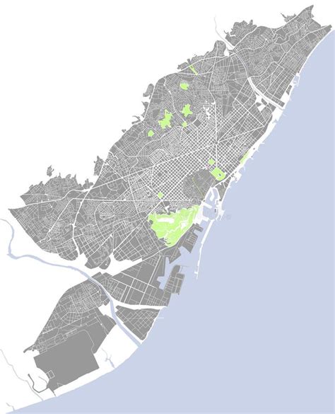 kaart van de stad van barcelona spanje vector illustratie illustration  groen illustratie