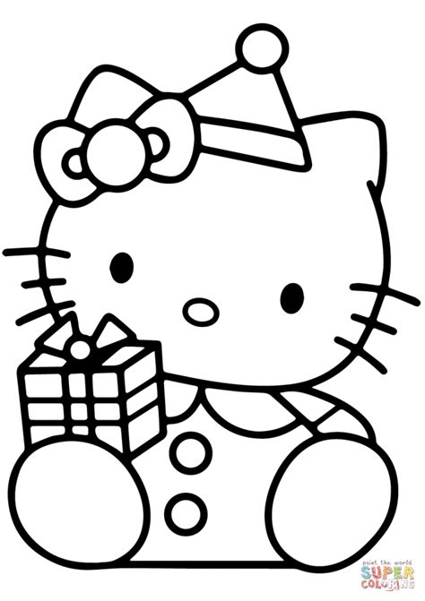 kitty christmas page penguin coloring pages