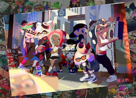 official splatoon  anniversary art