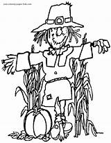Coloring Pages Thanksgiving Printable Color Holiday Kids Season Sheet Scarecrow Sheets Printables Halloween Print Mom sketch template