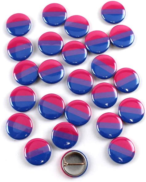 lgbtq bisexual pride flag pinback buttons 1 inch round