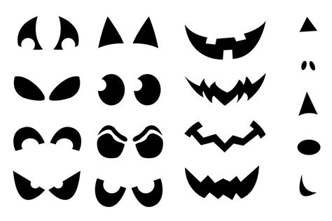 stencils  punkin eyes mouths  noses halloween pumpkin