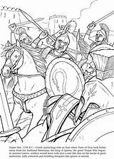 Coloring War Pages Trojan Ancient Roman Printable Mythology Battle Sheets Book Kids Doverpublications Dover Rome Rose Greece Horse Popular Publications sketch template