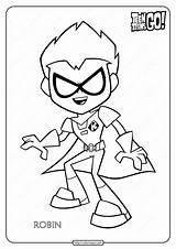 Titans Robin Teen Coloring Go Printable sketch template