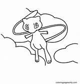 Mew Pokemon sketch template