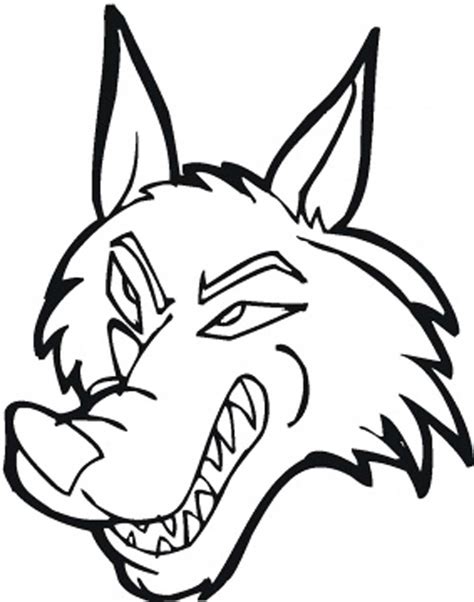 wolf head coloring clipart  clipart  clipart