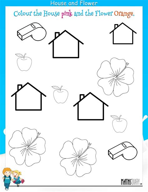 colour  objects   colours math worksheets mathsdiarycom