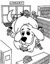 Coloring Pages Clifford Library Puppy Bookshelf Dog Color Getcolorings Getdrawings Printable Days Colorings Online sketch template