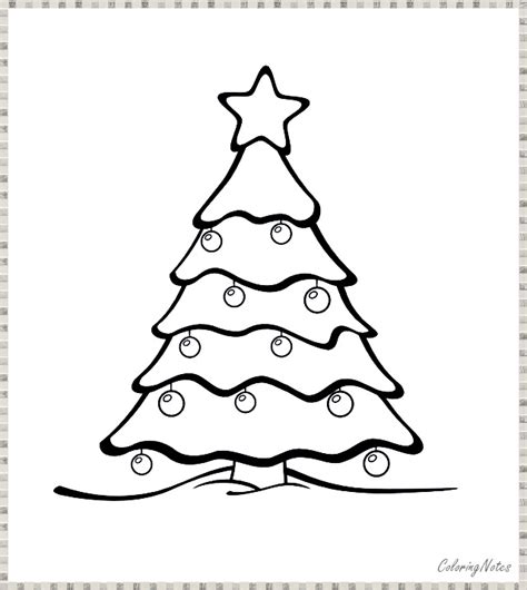 easy christmas tree coloring pages  printable  kids