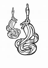 Coloring Earrings Jewelry Snake Cobra Template Pages sketch template