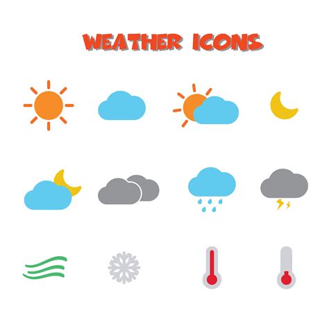 weather icons symbol  vector art  vecteezy