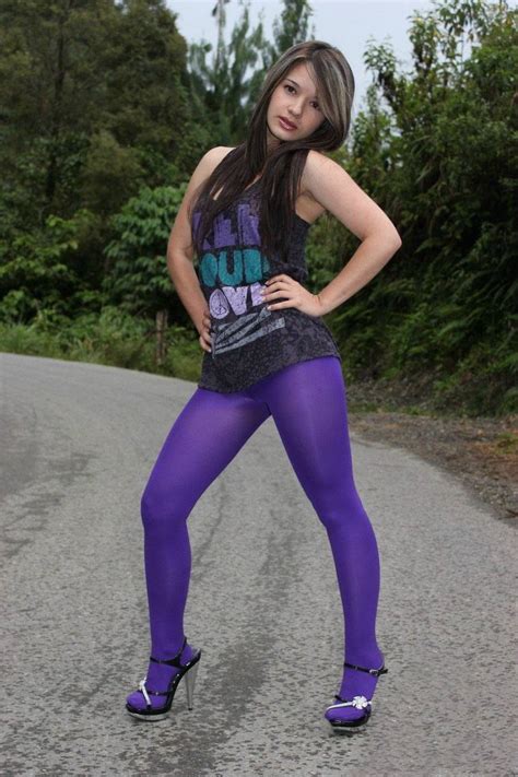 public purple girls in pantyhose luscious