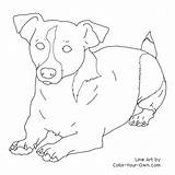 Russel Laying Parson Kleurplaten Labradoodle Terriers Downloaden Uitprinten sketch template