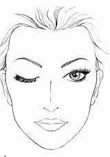 Face Charts Chart Makeup Paper Blank Faces Make Diagram Template Eyes Eye Print Empty Sheet Blanco Closed Mac sketch template