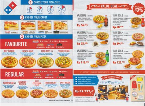 dominos menu  printable