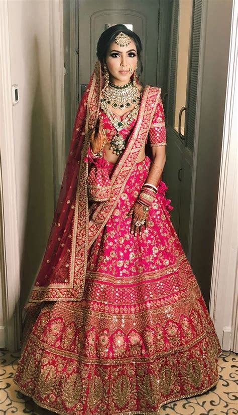 stunning hot pink lehenga   indian bride indian bridal dress