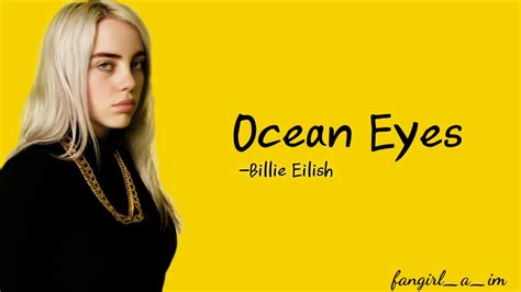 billie eilish ocean eyes lyrics youtube