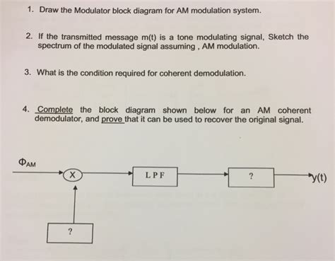 solved  draw  modulator block diagram   modulation cheggcom