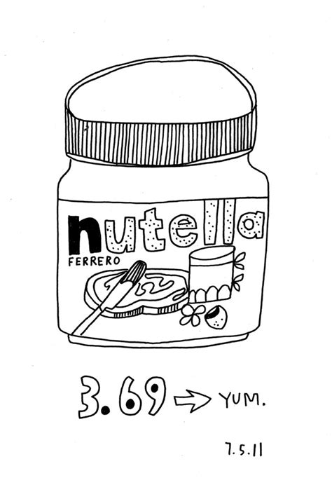 nutella pages coloring pages