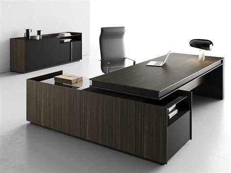 Elena Sturdy Modern Executive Desk With Credenza Unit And Optional Side