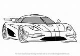 Koenigsegg Draw Coloring Drawing Car Pages Drawings Sports Cars Step Visit Sketch sketch template